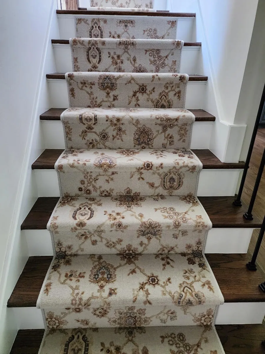staircase remodel project with carpet installation