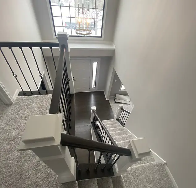 carpet installation on stairs during home remodel